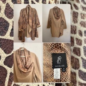 RACHEL ZOE reversible vegan jacket suede reptile print plus size 3x